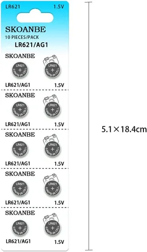 Vista 2 de SKOANBE Batería de reloj LR621 AG1 SR621SW 364 LR60 164 1.5V 10PCS