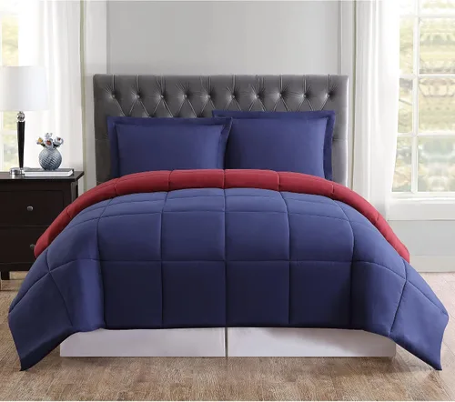 Vista 18 de TRULY SOFT Everyday - Juego de edredón reversible de poliéster negro de 2 piezas, tamaño individual XL, con temática de color sólido, para hombres