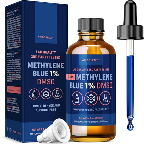 Vista 10 de WoldoHealth Gotas de Azul de Metileno 1% 3.4 Fl Oz - Alta pureza, ingredientes de grado farmacéutico USP, probados por terceros, sin formaldehído