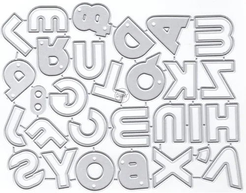 Vista 4 de DzIxY Troqueles de corte de metal con número de letras inglesas para hacer tarjetas, troquelados, troquelados, álbumes de recortes, plantillas