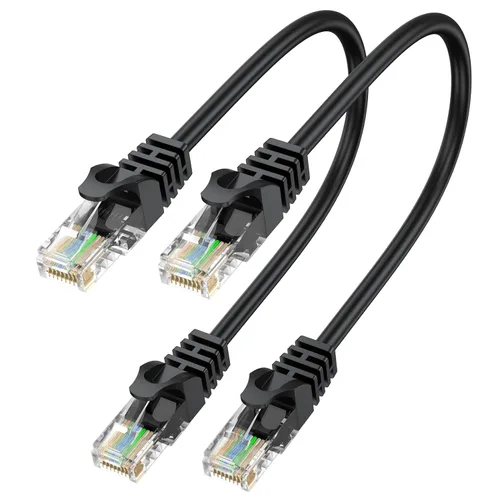 Vista 11 de Cable Ethernet corto de 0.5 pies, paquete de 2 cables de conexión Cat6 de 6 pulgadas (cable Cat 6, cable RJ45 de Internet, cable de red) 10 Gbps