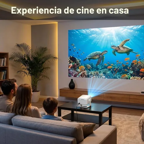 Vista 7 de 【3500ANSI y Google TV y 4K】Proyector inteligente con WiFi y Bluetooth, enfoque automático VISSPL AI y proyector portátil Keystone automático