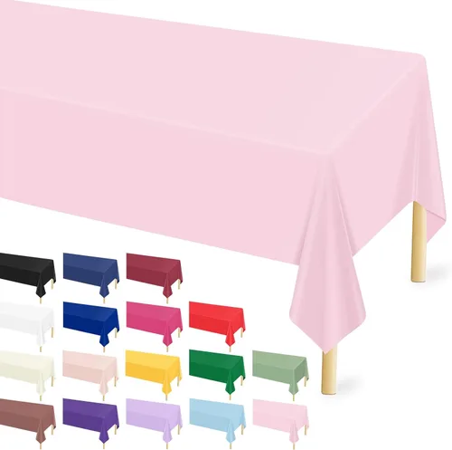 Vista 19 de Mulbozy Mantel de plástico negro desechable 4 unidades, 54 × 108 pulgadas