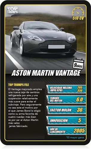 Vista 4 de Top Trumps Coches Deportivos Clásicos - Edición en españolCoches Deportivos ClásicosVersión en Español, Multi