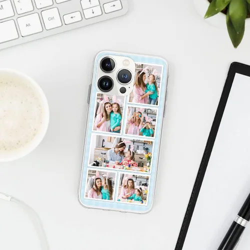 Vista 4 de CUBICER Fundas de teléfono personalizadas, fotos personalizadas, funda delgada y transparente, regalos de Pascua para papá, mamá, papá, hermanas