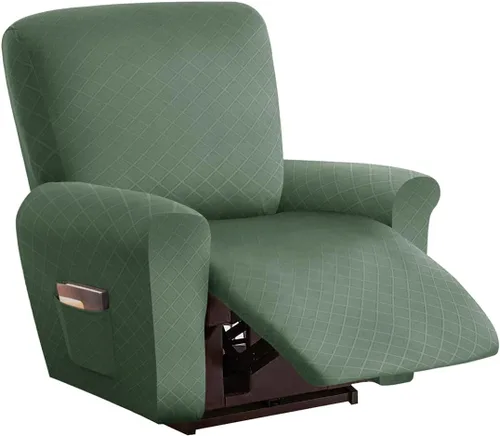 Vista 39 de vctops Funda reclinable con diamantes de 4 piezas, funda elástica para sofá reclinable de 1 plaza, protector suave y sólido para muebles con correa