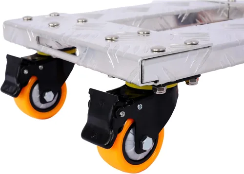 Vista 5 de Campfun Carrito de muñecas con ruedas, carrito para muebles resistente, carrito móvil de 4 ruedas, marco de aluminio con ruedas profesionales de TPU