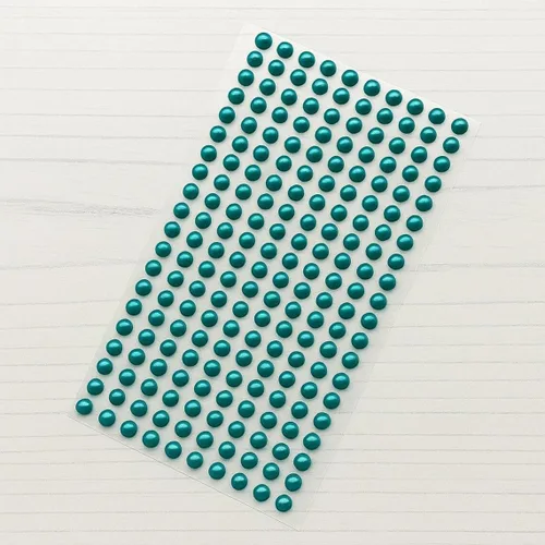Vista 2 de Syntego Pegatinas de perlas verdes 200 perlas autoadhesivas 0.236 in parte trasera plana Adornos de perlas verdes para hacer tarjetas, álbumes