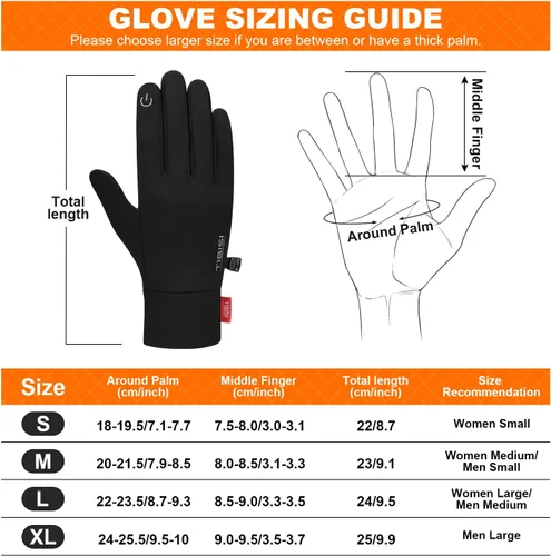 Vista 6 de Tmani Guantes de invierno para mujeres y hombres guantes térmicos para correr con forro fino para pantalla táctil guantes ligeros para caminar