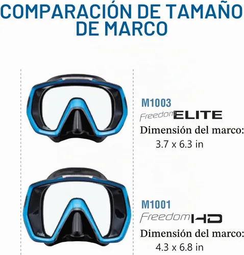 Vista 2 de TUSA M-1003 Freedom Elite - Máscara de buceo Negro