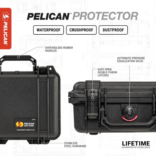 Vista 3 de Estuche con espuma (negro) Pelican 1200