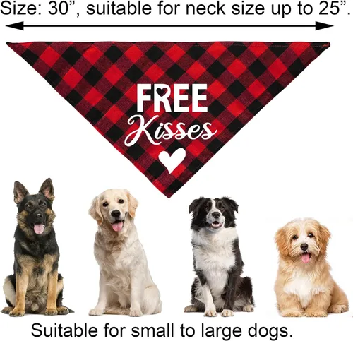 Vista 3 de Paquete de 2 bandanas para perro de San Valentín, bandanas para el día de San Valentín, bufanda, bandanas para el día de San Valentín, trajes