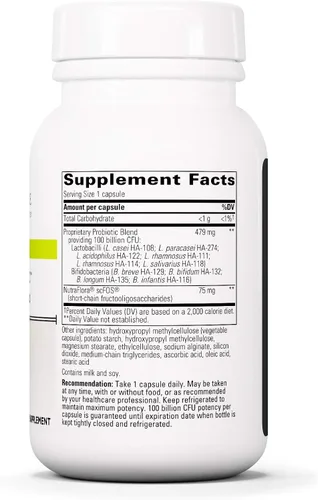 Vista 2 de Integrative Therapeutics - Enterogenic Intensive 100 - 100 mil millones UFC Probiótico de alta potencia - Varias cepas para apoyo digestivo - 30