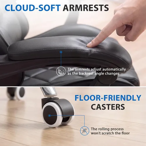 Vista 6 de Shahoo Silla ergonómica para videojuegos, reposapiés y soporte lumbar de Negro
