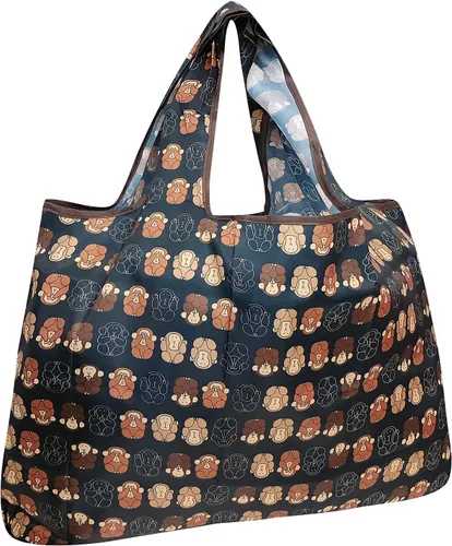 Vista 11 de allydrew Bolsas de comestibles reutilizables de nylon plegables grandes, ballenas azules