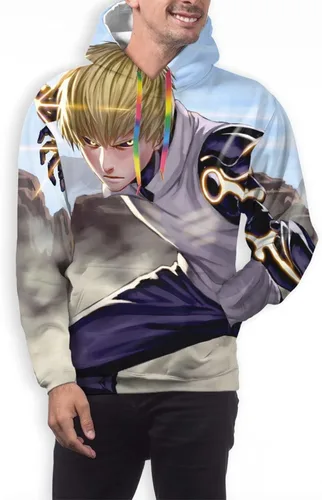 Vista 3 de One-Punnch Man Anime Hooded Sweatshirt Long Sleeve Pullover Sweatshirts for Teens Sweaters Tops with Pockets
