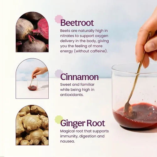 Vista 4 de Blume Superfoods Latte - Polvo de remolacha, potenciador de energía, remolacha orgánica en polvo, clavo, canela, jengibre, vegano, apto para dieta