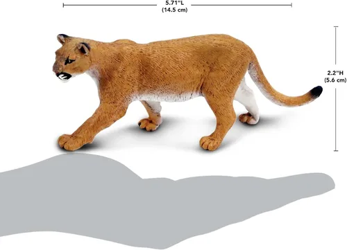 Vista 3 de Safari Ltd. Figura de león de montaña, figura realista de plástico de 5.5 pulgadas, juguete educativo para niños, niñas y niños a partir de 3 años