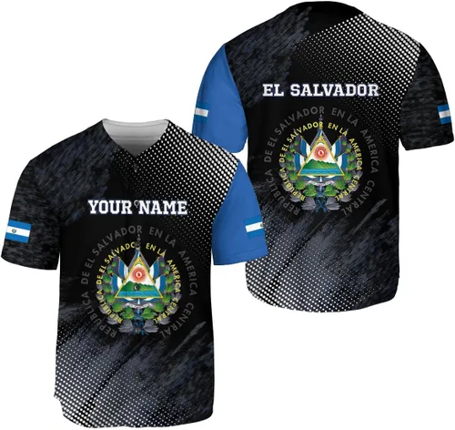 Vista 16 de Parvii Camiseta de béisbol personalizada de El Salvador Orgulloso, camiseta de El Salvador, camiseta de El Salvador, Jersey de El Salvador