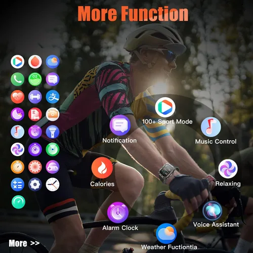 Vista 7 de meoonley Reloj inteligente militar resistente para hombres, reloj deportivo con respuesta/llamada IP68 1.83 pulgadas, rastreador de fitness