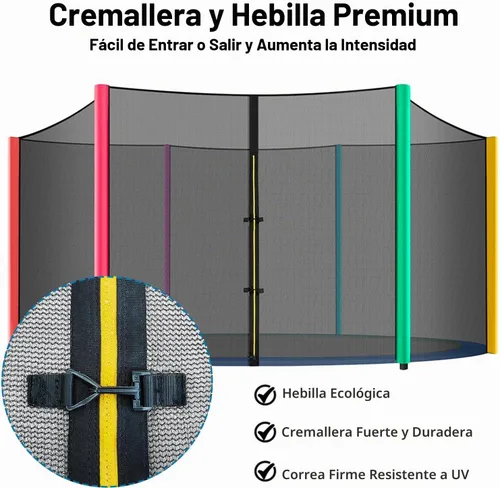 Vista 5 de Red de trampolín, repuesto de red de trampolín redonda premium de 10 a 16 pies
