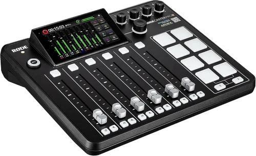 Vista 8 de RODE RODECaster Pro II + 2 auriculares + 2 micrófonos para podcast + tarjeta de memoria micro SD de 64 GB + soporte de brazo de micrófono + XLR