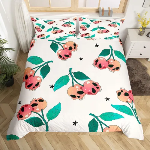 Vista 17 de Manfei Juego de funda de edredón de Halloween tamaño individual, juego de ropa de cama de 2 piezas para niños y niñas, decoración de habitación
