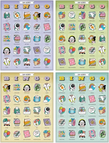 Vista 3 de Knock Knock Bingo de baby shower, 12 tarjetas reutilizables para jugar en baby showers