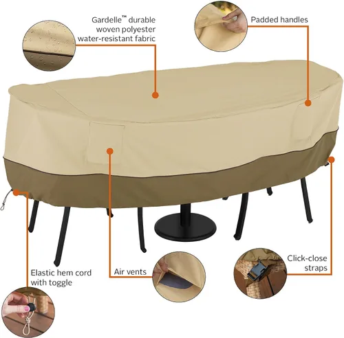 Vista 5 de Classic Accessories Veranda - Juego de mesa redonda y silla para patio de 30 pulgadas resistente al agua