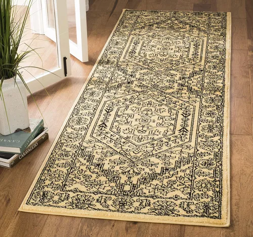 Vista 11 de SAFAVIEH ADR108B - Tapete de la colección Adirondack, 2 pies 1 pulgada x 6 pies, marfil y plateado, diseño de medallón oriental, no desprende