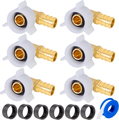Vista 11 de PEX 1/2 "x 1/2" NPT Codo giratorio roscado hembra NPSM accesorios de latón para crimpado, accesorios Pex 1/2 pulgada 90 grados giratorio hembra