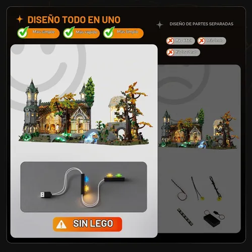Vista 4 de LIGHTAILING Luz para Lego - 10316 Rivendell - Kit de iluminación LED compatible con modelo de bloques de construcción Lego - NO incluye el juego