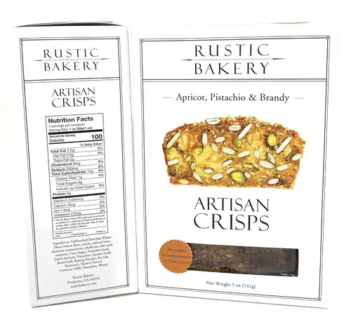 Vista 3 de Generic Rustic Bakery Artisan Crisps Crackers Bundle Pistacho de albaricoque y brandy con kit Kokobunch (paquete de 2) 5 onzas