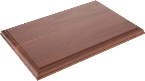 Vista 8 de Plymor Base de exhibición rectangular de madera maciza de nogal con borde Ogee, 6.875 pulgadas de ancho x 4.875 pulgadas de profundidad x 0.75