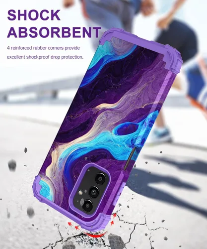 Vista 2 de Hocase Funda para Galaxy A13 5G, resistente a prueba de golpes, protección con parachoques de goma de silicona suave + plástico duro, funda