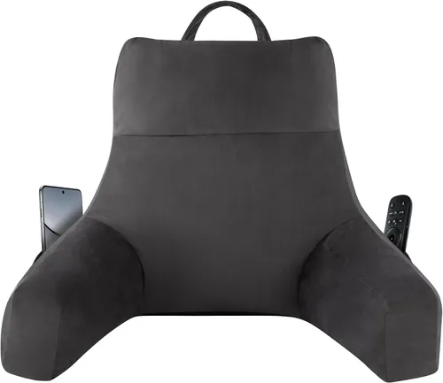 Vista 16 de IPYNBAP Almohada de espalda para cama para sentarse, almohada de lectura para sentarse en la cama para adultos, almohada de apoyo para la espalda