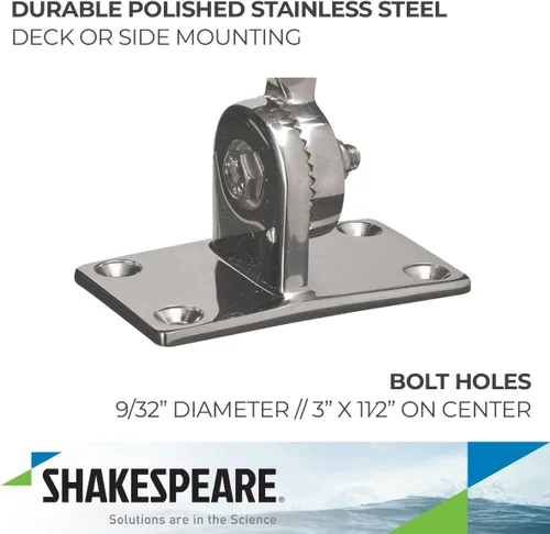 Vista 3 de Shakespeare Ratchet Mount Shakespeare 4187-BX Montaje de trinquete, acero inoxidable con mango
