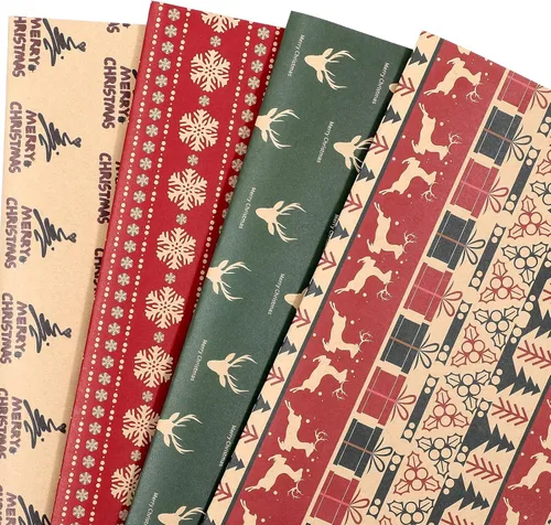 Vista 11 de Papel de regalo plegado negro, blanco y dorado, diseño mate, estrellas, rayas, ondulaciones, cuadros para cumpleaños, Navidad, graduaciones, bodas