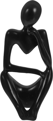 Vista 9 de Estatuilla de pensador de resina, escultura abstracta, estatua decorativa para el hogar, oficina, estantería y escritorio, arte estético único