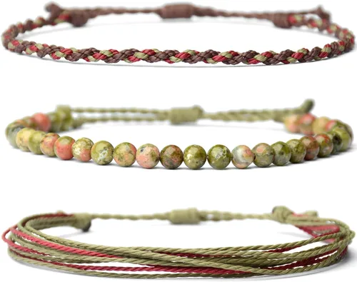 Vista 43 de Pulsera curativa hecha a mano con cuentas de piedra natural, regalo para hombres, pulsera de cuerda ajustable