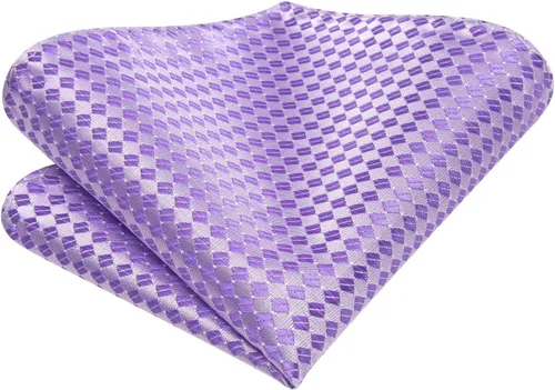 Vista 207 de Hi-Tie Corbatas de seda para hombre, diseño de cachemira a rayas, con bolsillo, gemelos cuadrados, conjunto formal de negocios