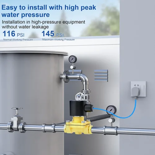 Vista 7 de TAILONZ PNEUMATIC Válvula electromagnética eléctrica de latón de 1 pulgada NPT DC12V 2W-250-25 agua normalmente cerrada, aire, diesel