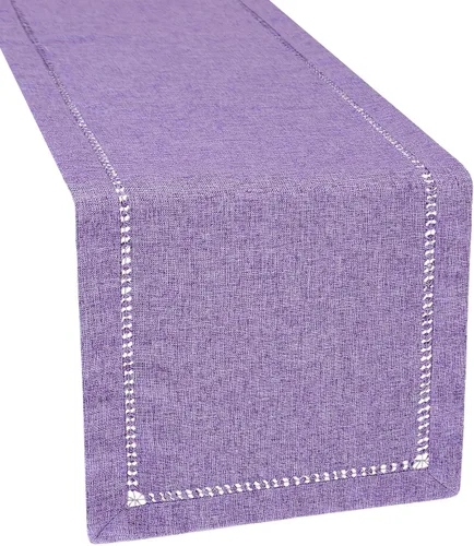 Vista 3 de Grelucgo Servilletas rústicas de granja sólidas con vainica, color lavanda lila y morado claro (12 x 12 pulgadas (juego de 4)