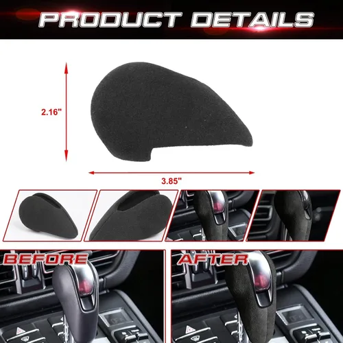 Vista 7 de x xotic tech Funda protectora de piel de gamuza de microfibra para palanca de cambios, compatible con Porsche Macan Panamera Cayman Boxster 911 718