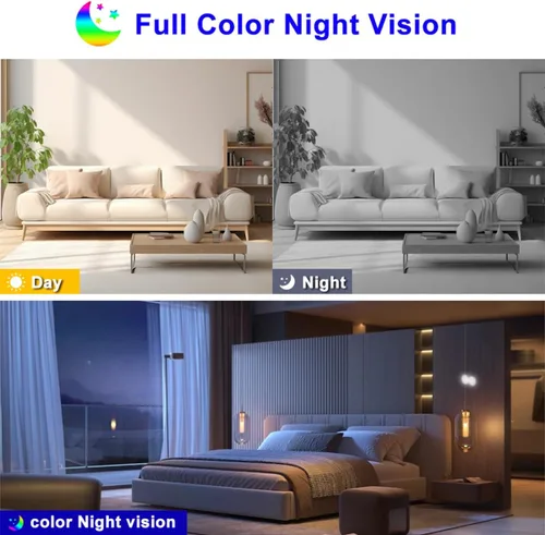 Vista 7 de EVERSECU Cámara bala WiFi con cable 2K, lente gran angular de 0.110 in, audio de 2 vías, visión nocturna, alarma de detección de movimiento
