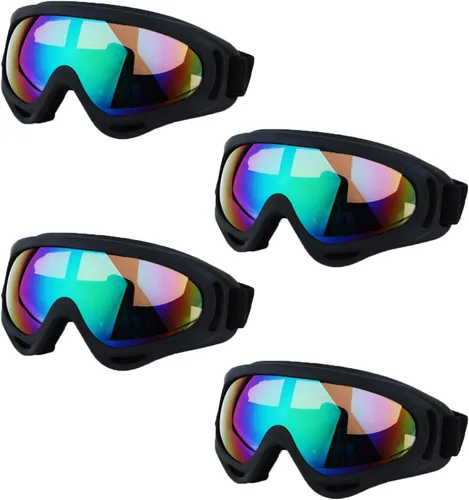 Vista 14 de LJDJ Ski Goggles, Pack of 4 Snow Snowboard Goggles, Motorcycle Goggles UV Protection Anti-fog for Men Women Kids