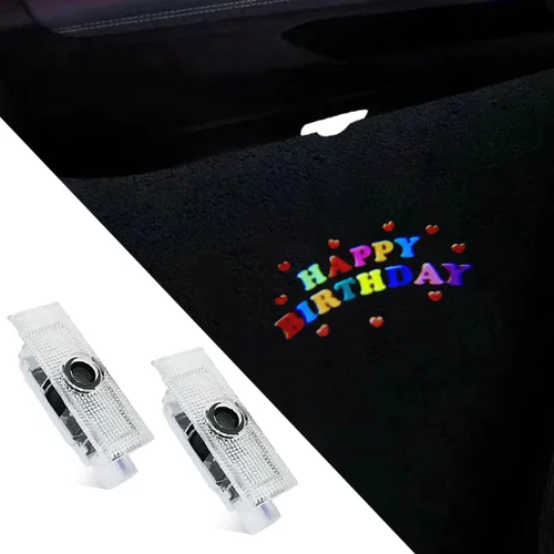 Vista 17 de 2 piezas de luces para puerta de auto con logotipo no desteñido Compatibles con Challenger 2015-presente, lámparas de proyección de luz LED