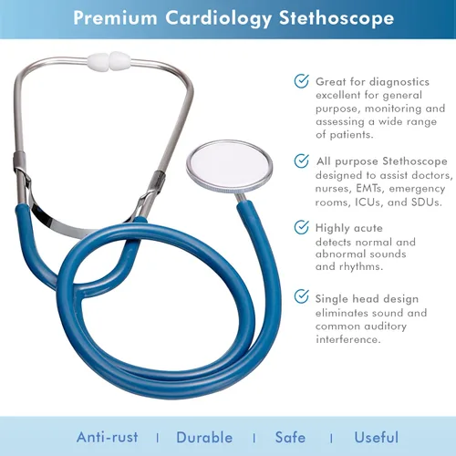 Vista 3 de NOVAMEDIC Máquina de presión arterial azul de gran tamaño para adultos y kit de estetoscopio, monitor manual de presión arterial con puño superior
