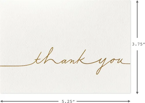 Vista 4 de Hallmark Signature - Tarjetas de agradecimiento doradas, escritura dorada (10 tarjetas con sobres)