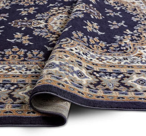 Vista 5 de Home Dynamix Premium Sakarya Alfombra de Área Tradicional con Medallón, Azul Marino/Marrón, 5'2"x7'4